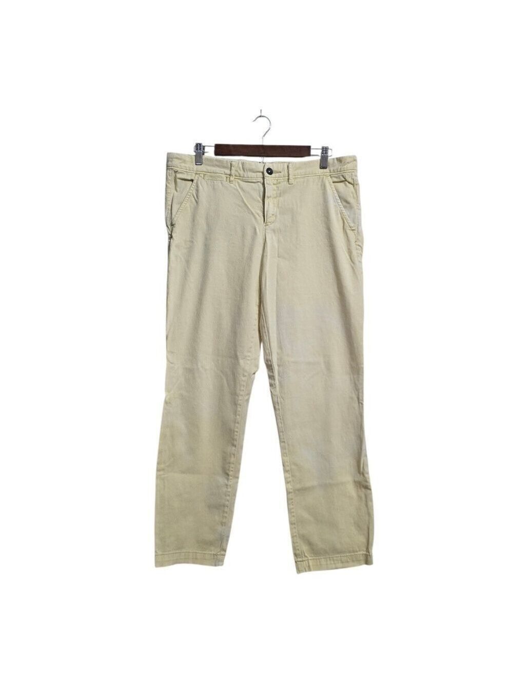 Pilcro and The Letterpress Washed Yellow Mid-Rise Straight Leg Pants Sz 30